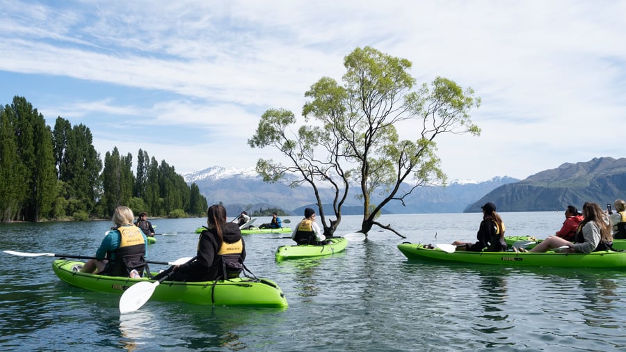 Small group exploring New Zealand together