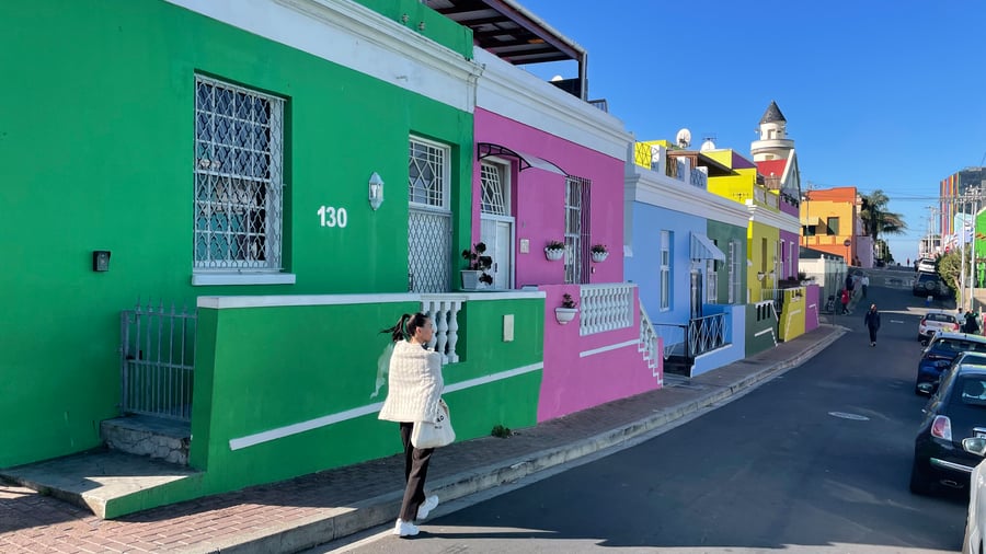 Färgglada hus i området Bo-Kaap