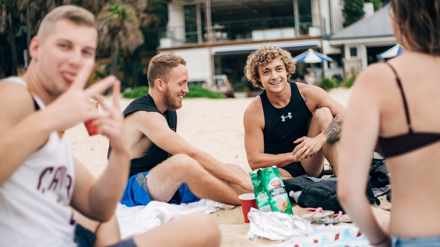 Relaxing in the beach