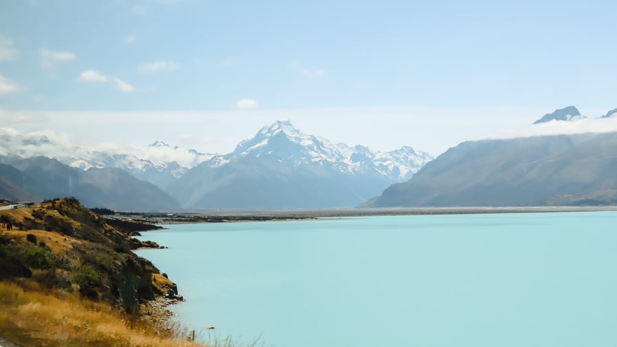 Geniet van het uitzicht over Lake Tekapo