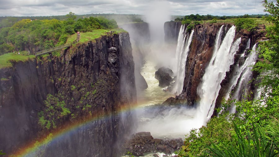 Hør de buldrende vandfald ved Victoria Falls