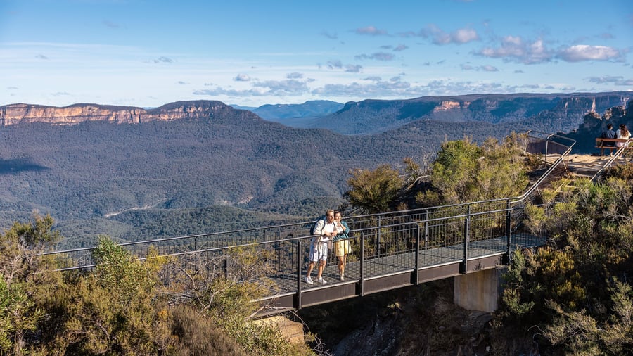 Et af de mange udsigtspunkter i Blue Mountains