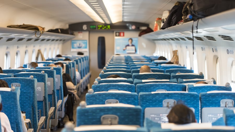 Japanese trains are quiet and tidy