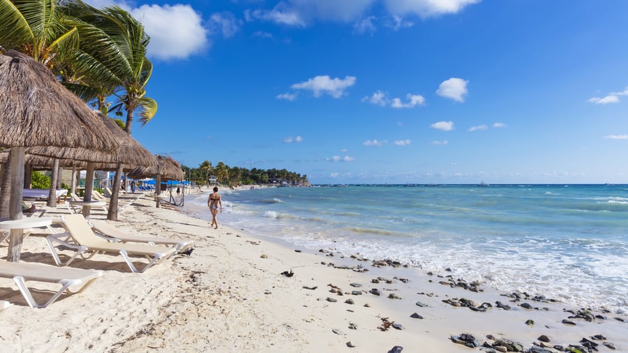 Enjoy free time in Playa del Carmen on the beach