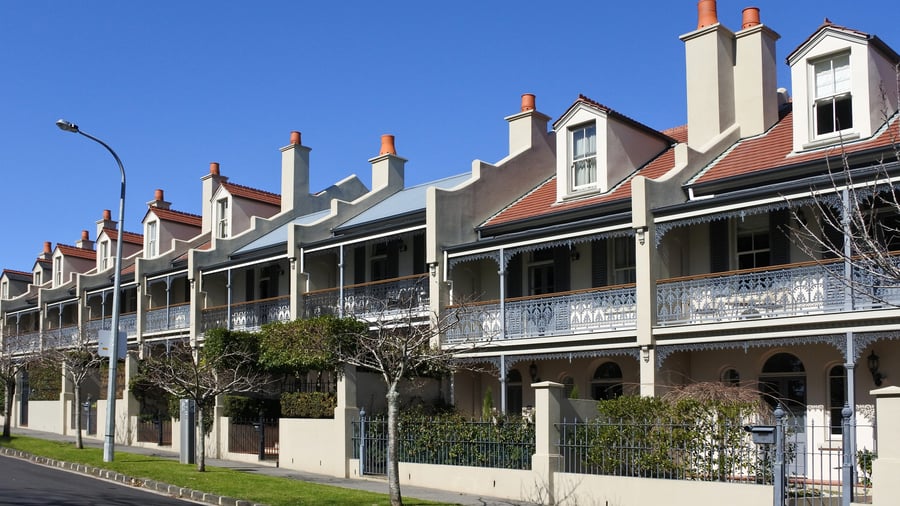 De charmerande husen på George Street i Auckland