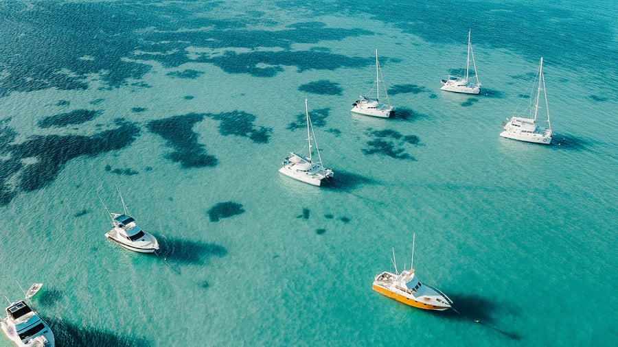 Sailboats in Mauritius