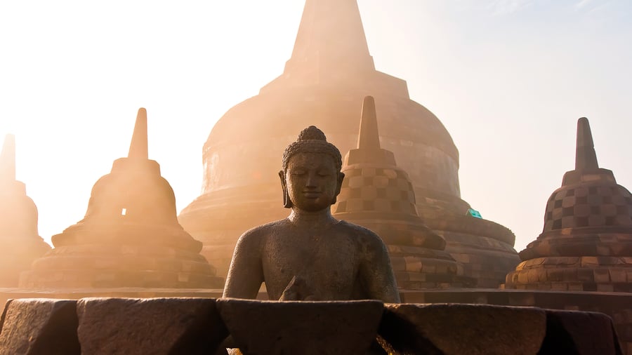 Unesco-skyddade Borobudur på Java