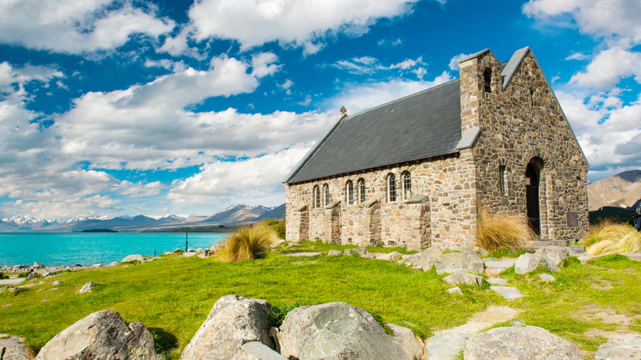 Good Shepherd-kyrkan vid sjön Lake Tekapo