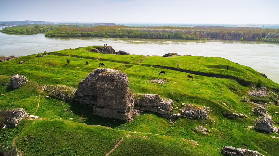 Landemærket for Carsium fæstningen i Rumænien 