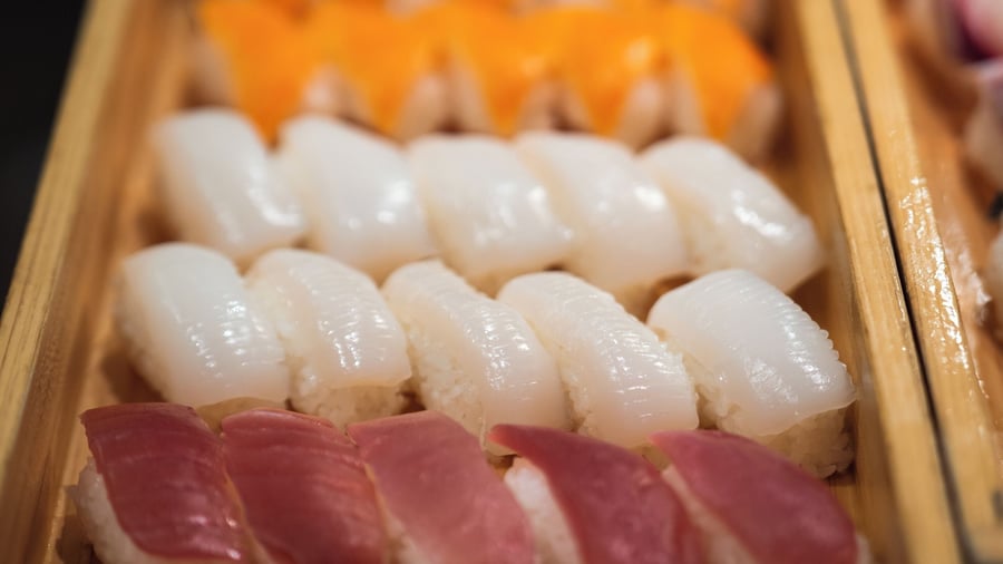 Buffet med sushi