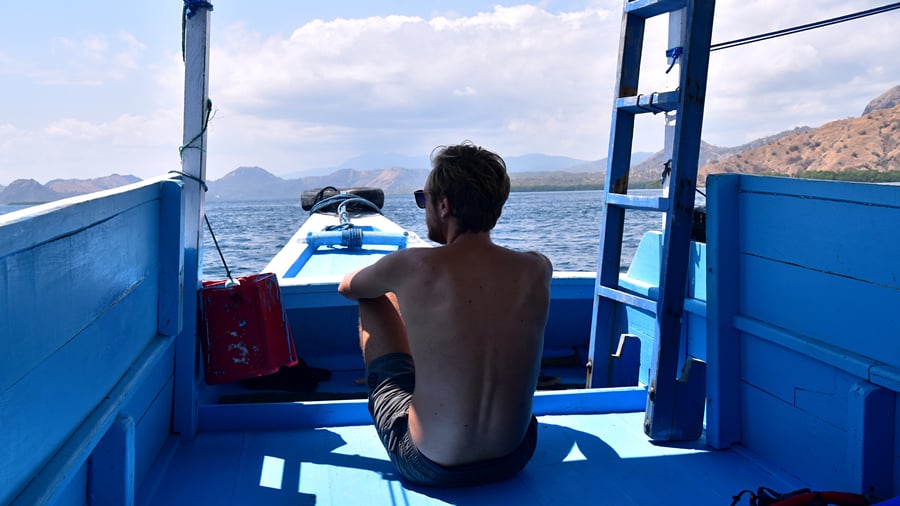 On the ferry to Sumbawa.