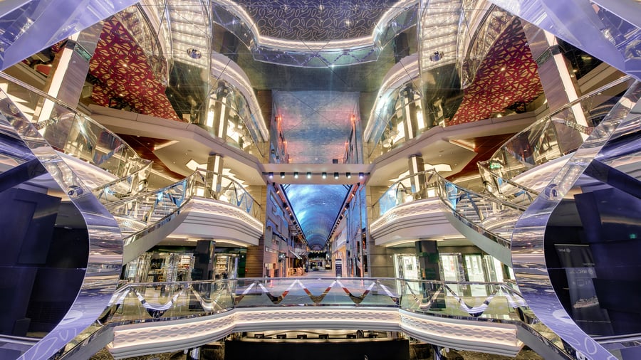 Storslået atrium og Galleria på MSC Grandiosa