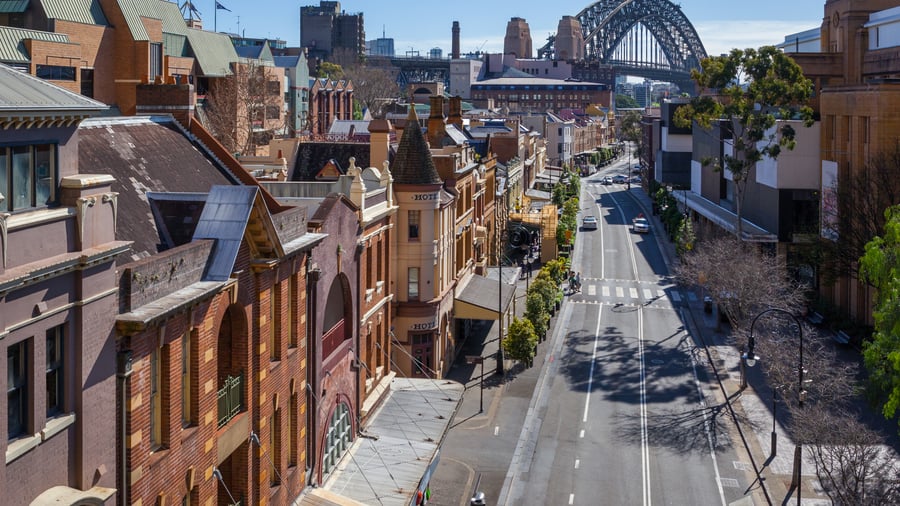 Den gamle bydelen, The Rocks, i Sydney