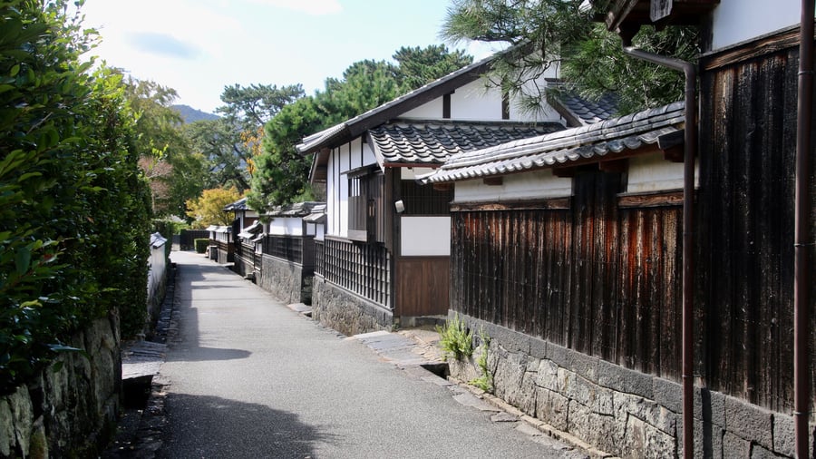 Traditioneller huse i samuraibyen Hagi
