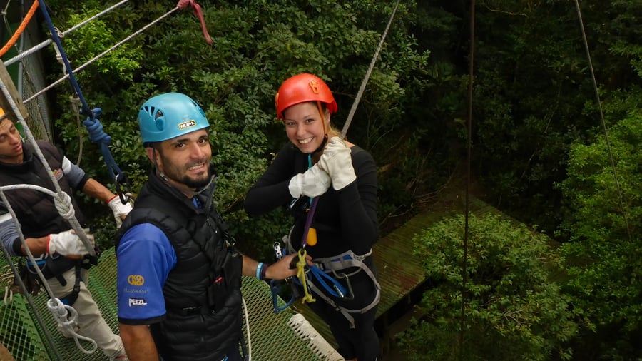 Zipline through the jungle