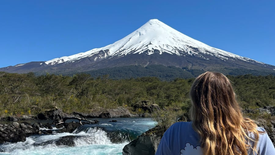 Stunning view of the Villaricca volcano in Chile