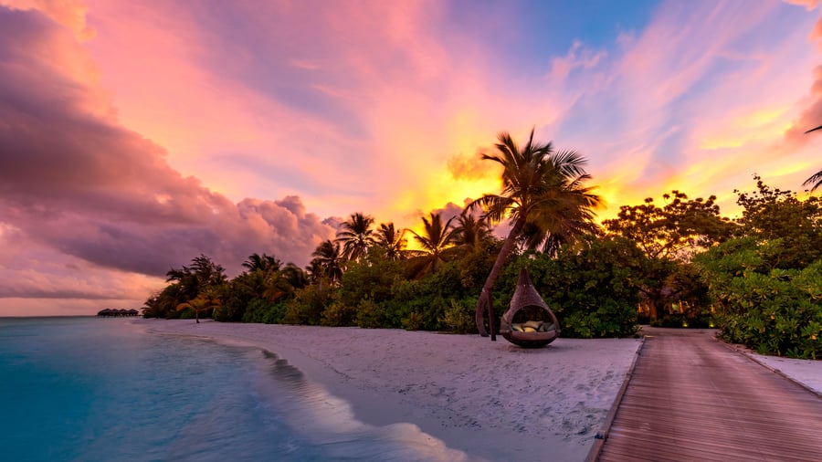 Rejser til Maldiverne byder på smukke solnedgange