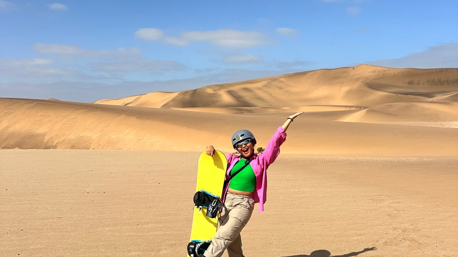 Testa på sandboarding