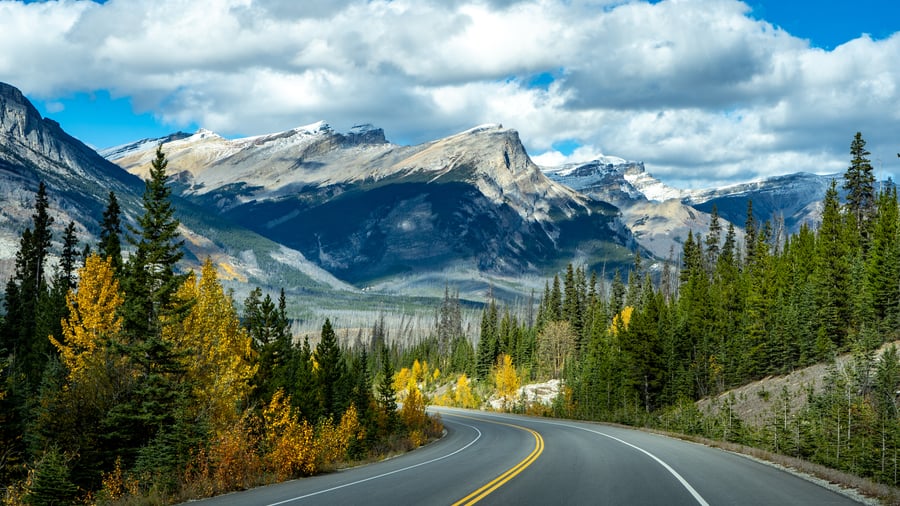 Icefields Parkway fra Banff til Jasper