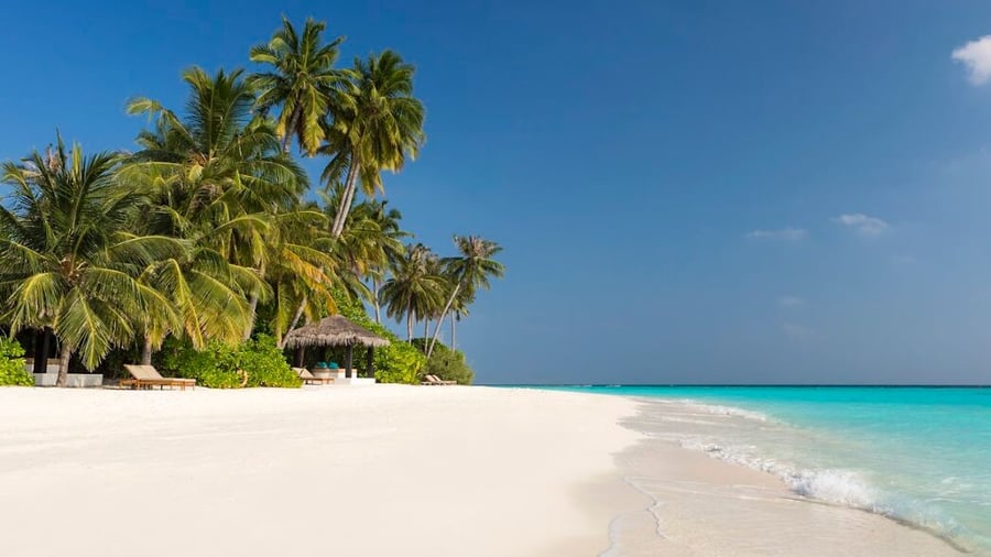 Stranden på Sun Siyam Iru Fushi