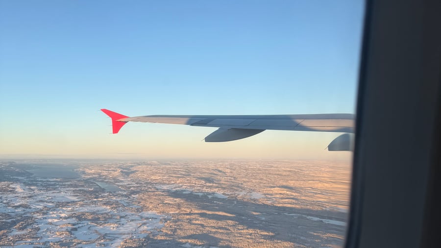 Utsikt fra flyvindu
