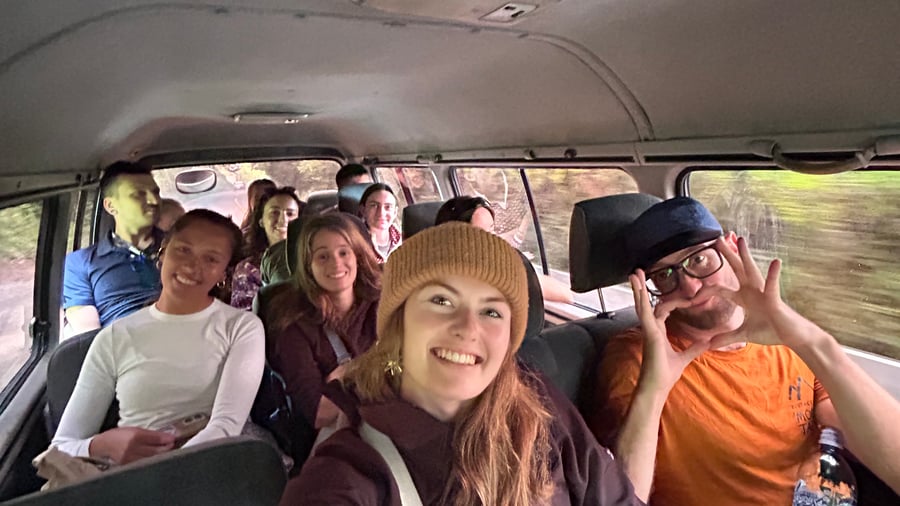 Michelle on a group trip