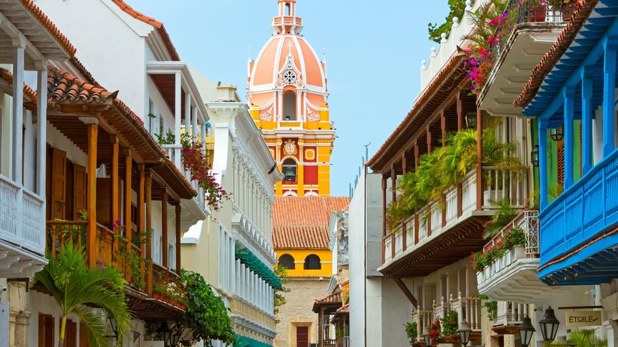 Colouful buildings in Cartagena