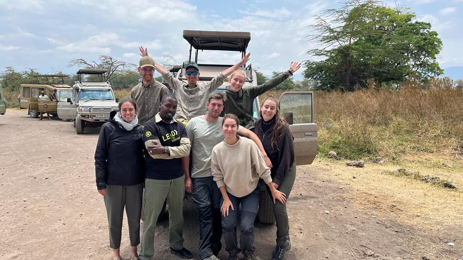 Group on safari in Tanzania