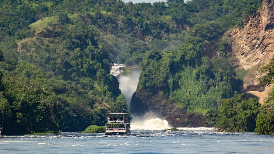 Bådtur på Nilen ved Murchison Falls