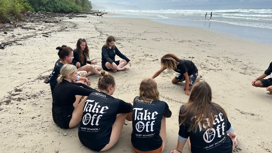 Surf lesson at the beach