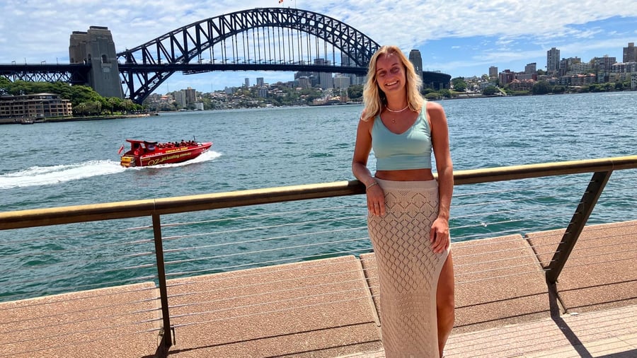 Mirthe tijdens haar eerste week in Australië