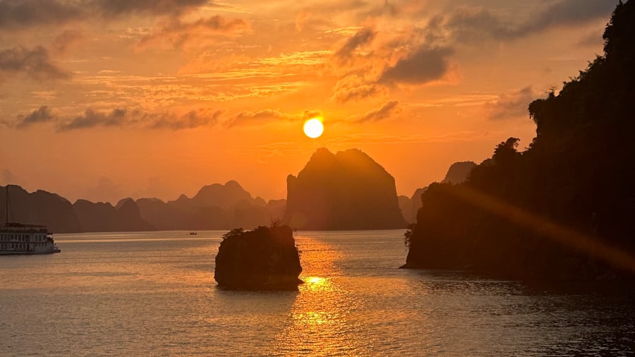 Ha Long Bay at sunset