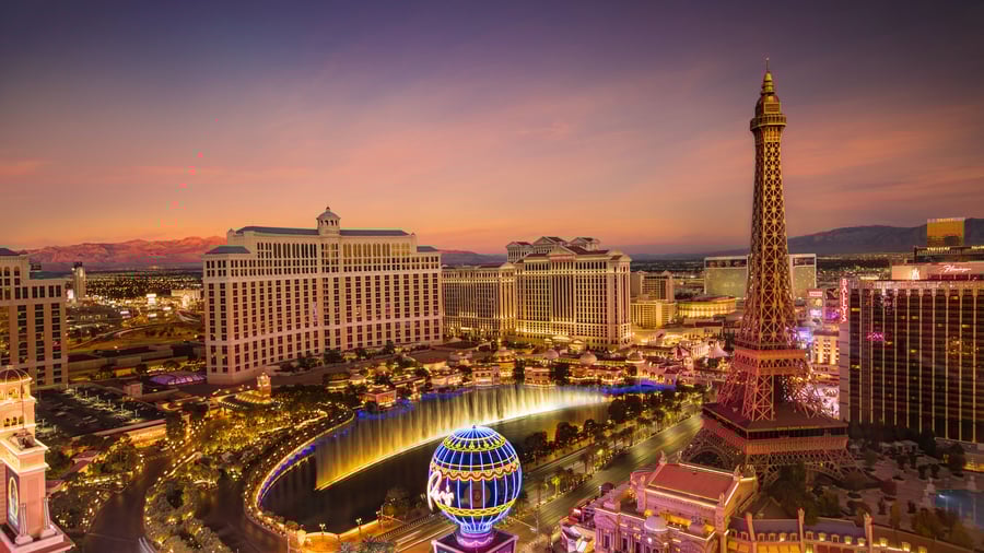 Solnedgang over Las Vegas, Nevada, USA