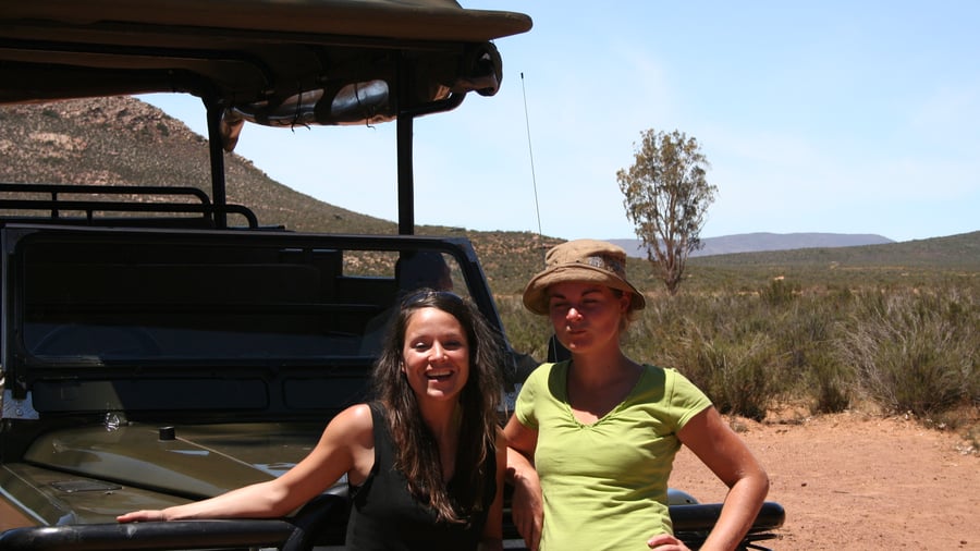 Two girls in Kruger National Park