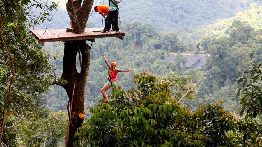 Ziplinen door de Jungle in Chiang Mai