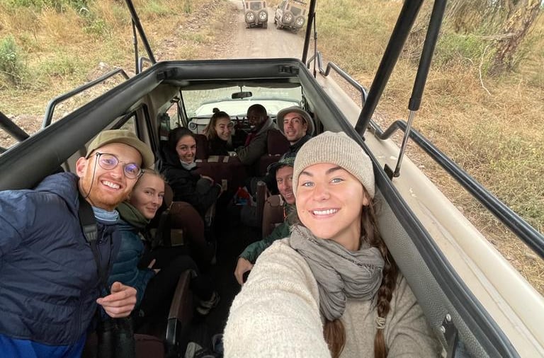 Group on safari in Tanzania