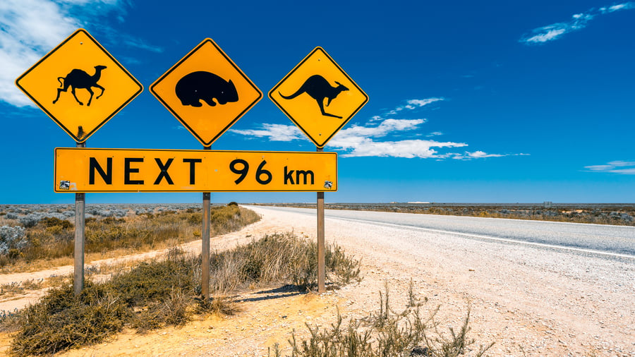 Road sign in Australia