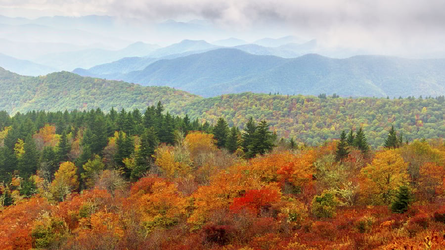Blue Ridge Mountains i North Carolina