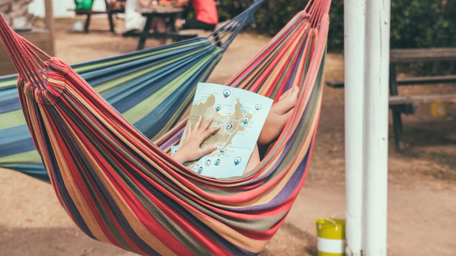 Relaxing in a hammock