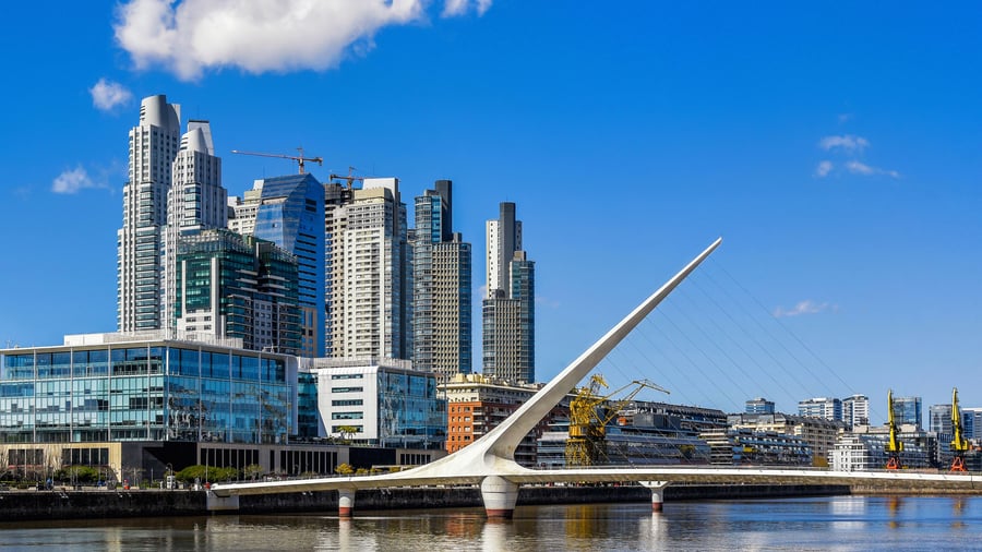 Havnefronten Puerto Madero i Buenos Aires