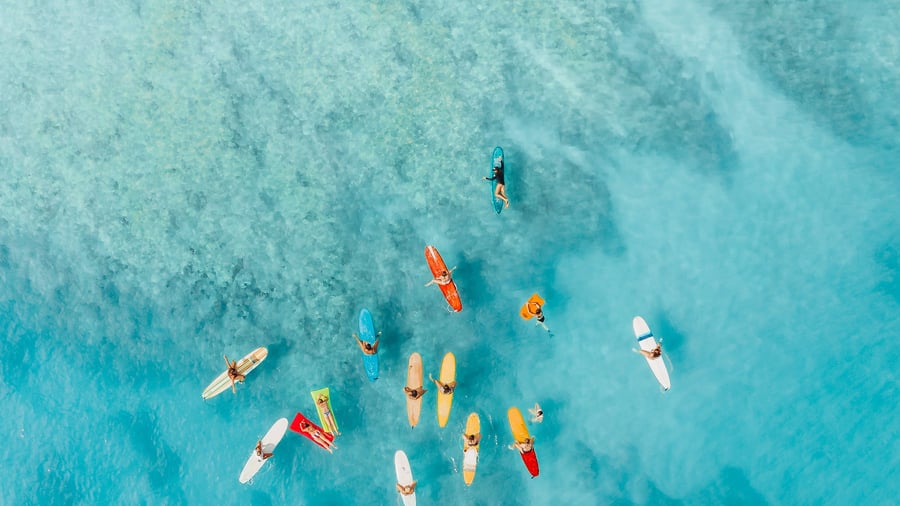 Surfers in Hawaii