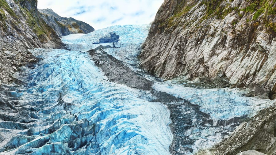 Franz Josef-gletsjeren på New Zealands Sydø