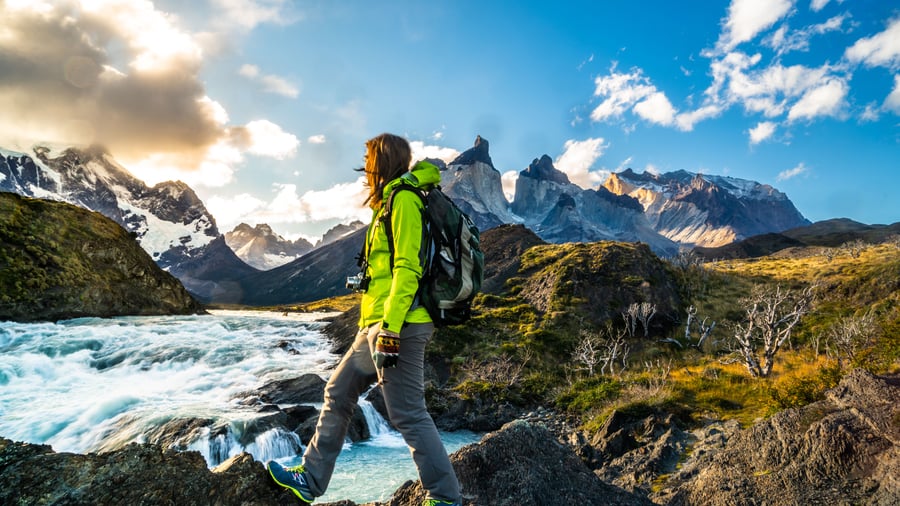 På vandring i Torres del Paine National Park