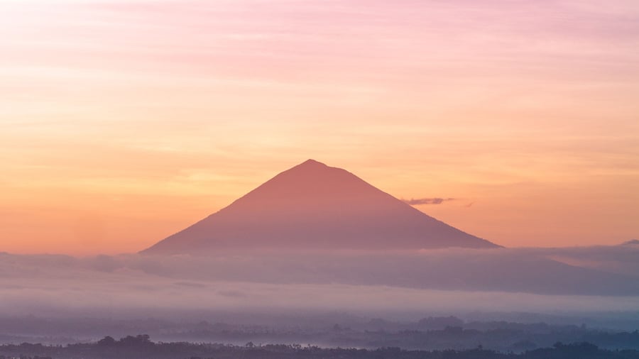 Sunset over Mount Agung