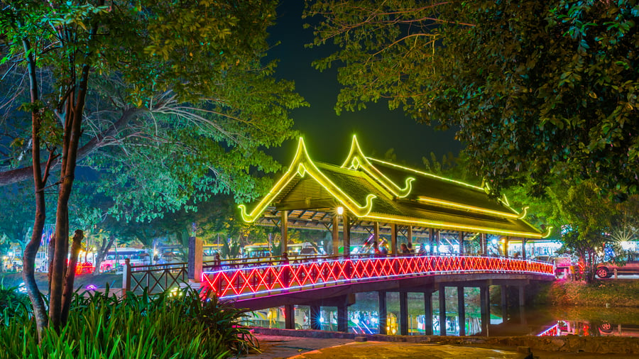 Siem Reap i nattbelysning