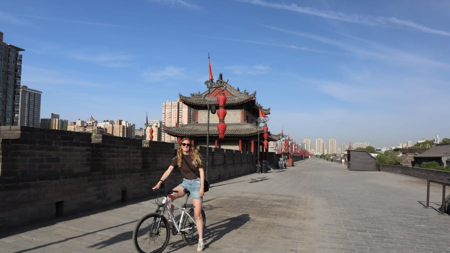 Bike runs in the city