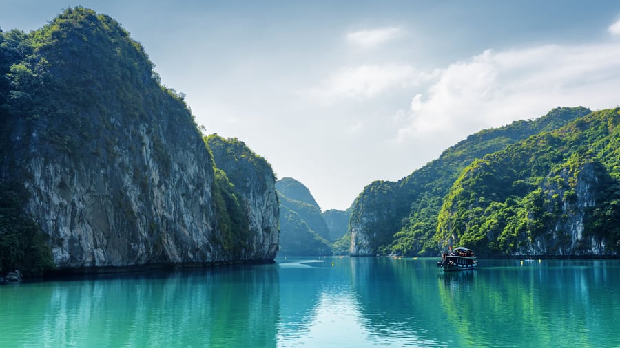 Fantastisk smukke Halong Bay, Vietnam