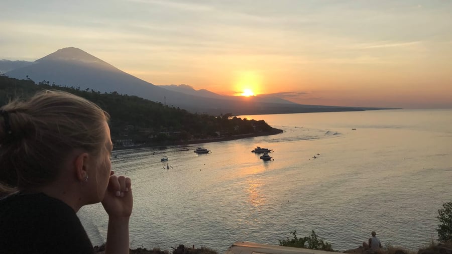 Sunset over the sea