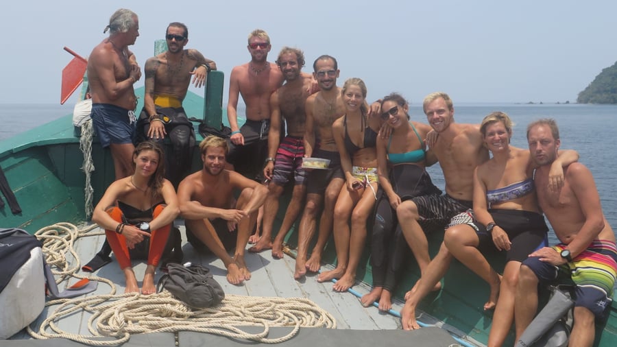 Koh Lipe group of people on a boat