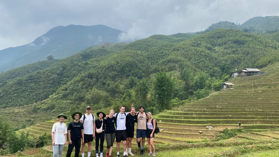 Group trek in Northern Vietnam